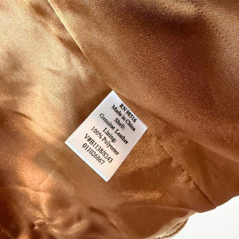 Vintage Coldwater Creek Tan leather Flight Jacket - Picture 5 of 8
